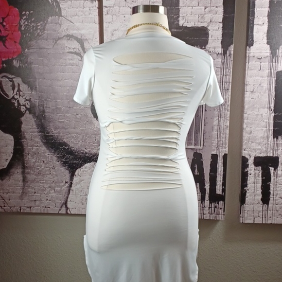 🎉HOST PICK 🎉 Black Goddess Ripped Back Dress - Picture 4 of 5